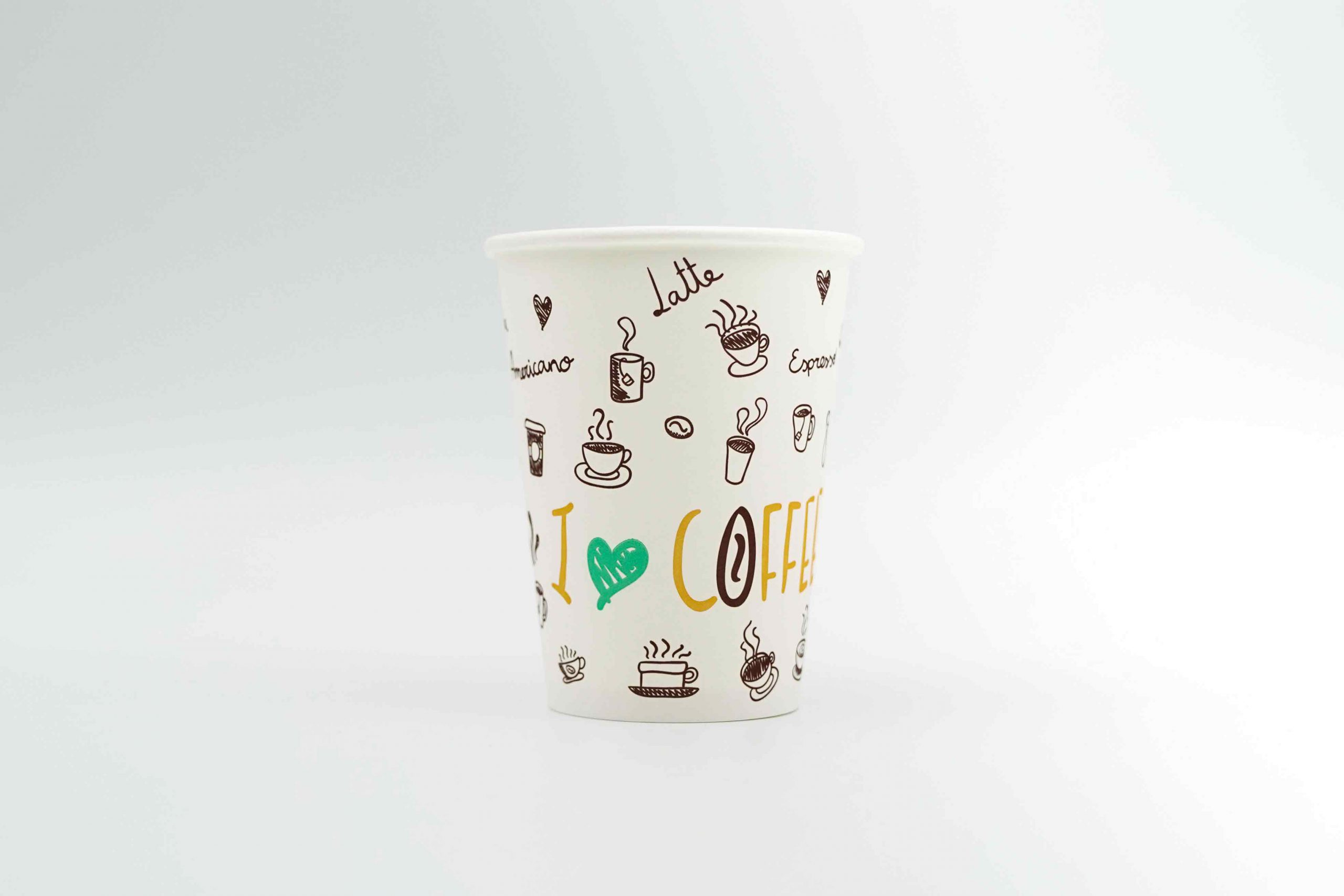 Paper Cup 12oz White Printed