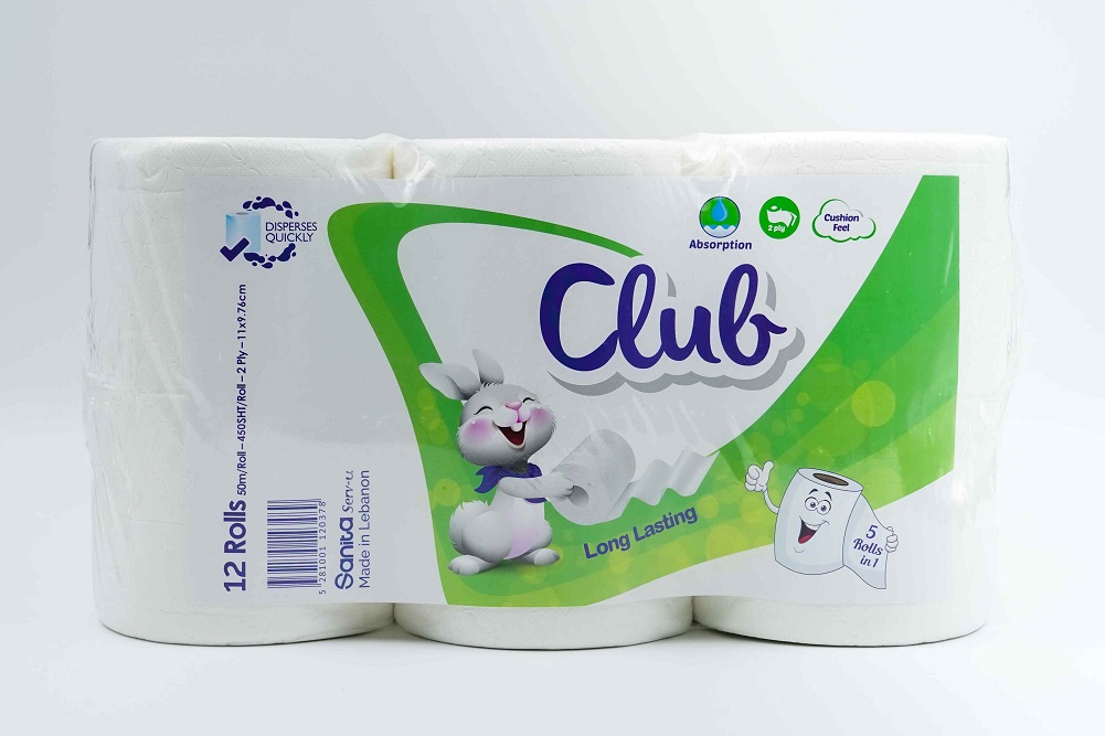 CLUB Household Toilet Paper 12 Rolls