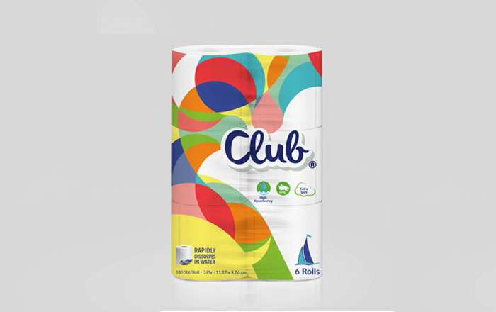 CLUB Household Toilet Paper 6 Rolls
